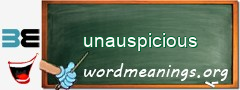 WordMeaning blackboard for unauspicious